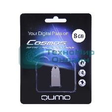 Флешка USB 2.0 QUMO 8Gb, Cosmos QM8GUD-Cos серебристый