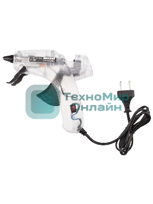 Пистолет клеевой Rexant, 60 Вт, Ø11 мм, ПРОЗРАЧНЫЙ корпус, с кнопкой, блистер