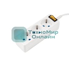 Удлинитель PROconnect 3 гнезда, 3 м, 3х0.75 мм², с/з, с кнопкой, белый