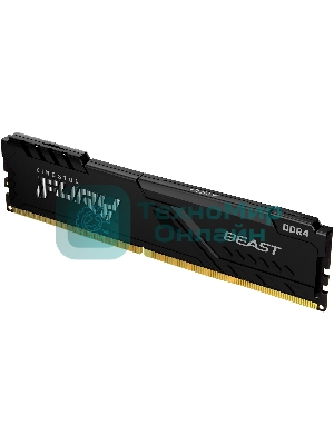 Оперативная память Kingston Fury Beast, DDR4, 32GB (1x32GB), 3600MHz, CL18, DIMM, с радиатором, черный