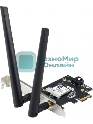 Сетевой адаптер ASUS PCE-AX1800 WIFI 802.11ax, 2402 + 574Mbpsб PCI-E Adapter, 2 антенны; 90IG07A0-MO0B00