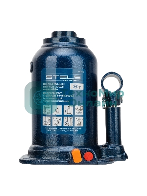 Домкрат гидравлический бутылочный телескопический Stels 8 т, подъем 180-410 мм