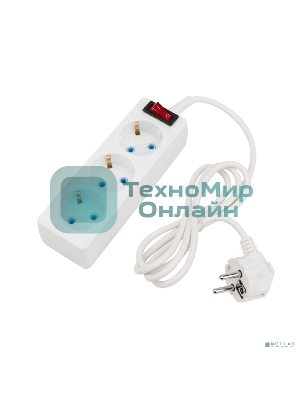 Удлинитель PROconnect 3 гнезда, 1.5 м, 3х0.75 мм², с/з, с кнопкой, белый