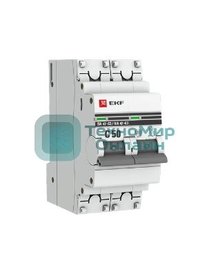 Выключатель автоматический EKF mcb4763-2-50C-pro 2P 50А (C) 4,5kA ВА 47-63 EKF PROxima