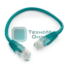 Патч-корд UTP Cablexpert cat.5e 0.25м, литой, многожильный, зеленый