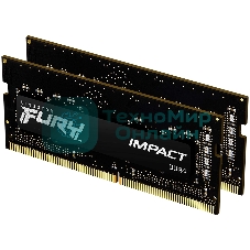 Оперативная память Kingston Fury Impact, DDR4, 16GB (2x8GB), 3200MHz, CL20, SO-DIMM