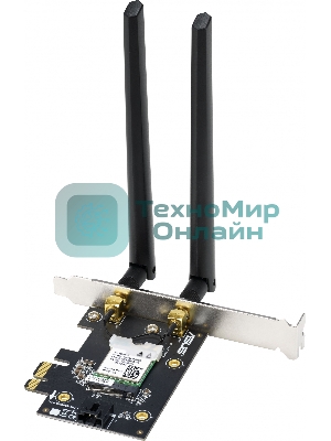 Сетевой адаптер ASUS PCE-AX1800 WIFI 802.11ax, 2402 + 574Mbpsб PCI-E Adapter, 2 антенны; 90IG07A0-MO0B00