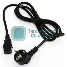 Кабель питания компьютера Hyperline PWC-IEC13-SHM-10-BK (Shucko+C13) (3x1.00), 10A, угловая вилка, 10 м 