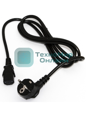 Кабель питания компьютера Hyperline PWC-IEC13-SHM-10-BK (Shucko+C13) (3x1.00), 10A, угловая вилка, 10 м 