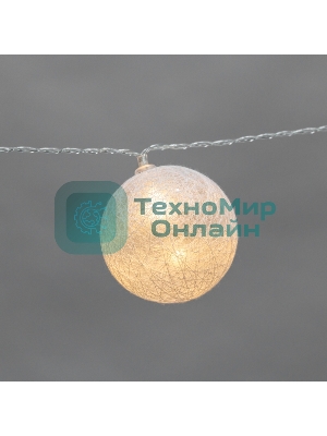 Тайские фонарики Neon-night Вельвет 3,5 м, 20 LED, прозрачный ПВХ, теплый белый, питание USB