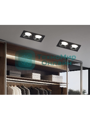 Светильник Ambrella light TN52344/2 SBK/GBK черный песок/черный глянец GX53 max 12W 220*115*25