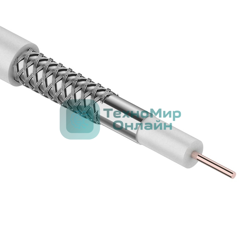 Кабель коаксиальный CAVEL DG-113, Cu/Al/CuSn, 75%, 75 Ом, бухта 100 м, белый