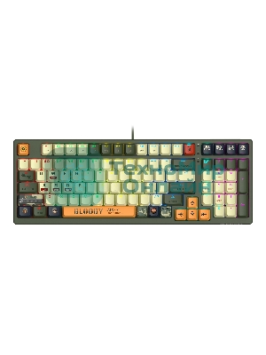 Клавиатура A4Tech Bloody S98 проводная, USB Type-A, белый/зеленый