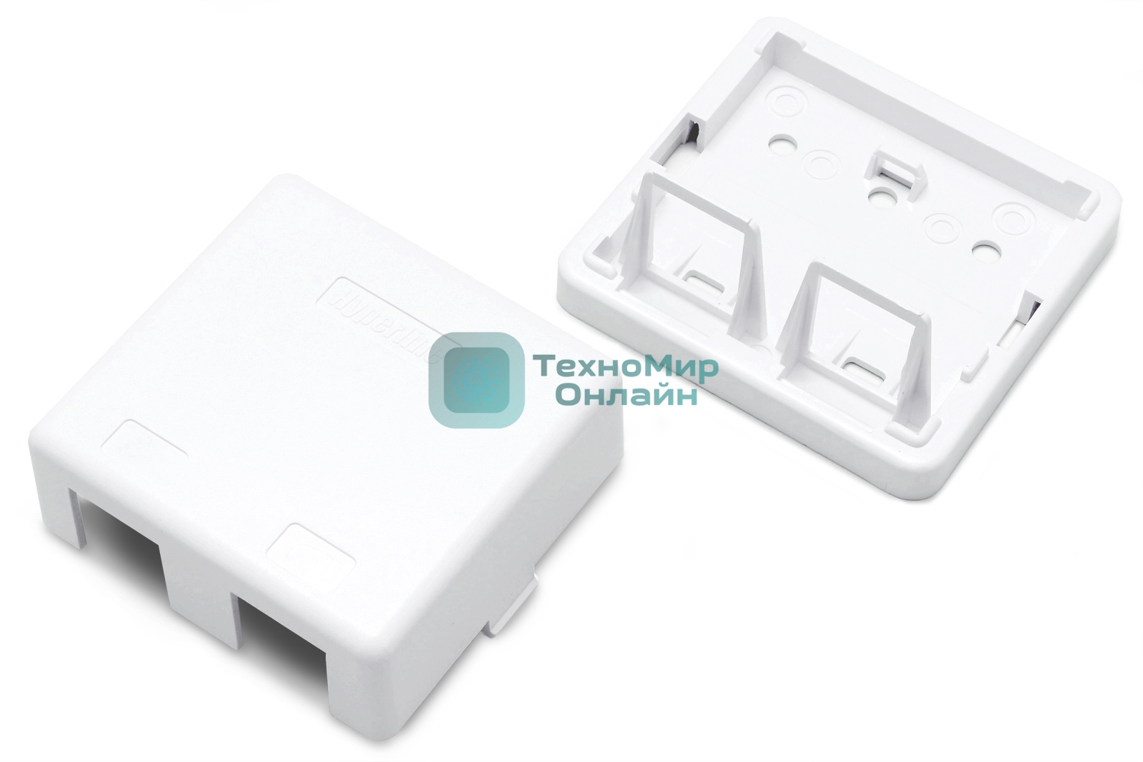 Корпус настенной розетки Hyperline SBB3-2-WH для установки 2-х вставок типа Keystone Jack, белый