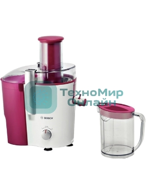 Соковыжималка Bosch MES25C0 белый/бордовый, центробежная, 700 Вт, 1250 мл, механическое