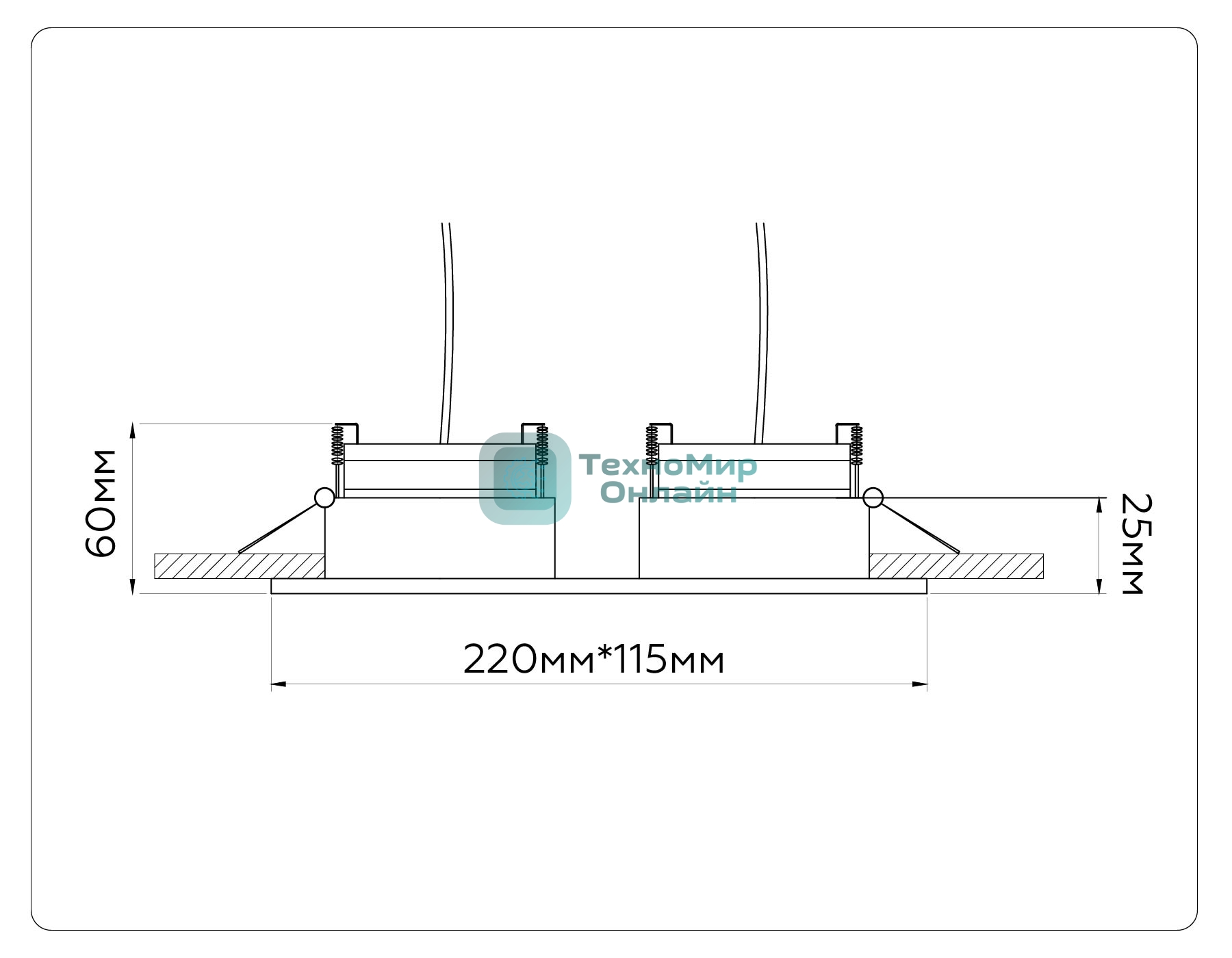 Светильник Ambrella light TN52344/2 SBK/GBK черный песок/черный глянец GX53 max 12W 220*115*25