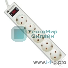 Сетевой фильтр Defender ES, 3.0 м, 5 розеток белый