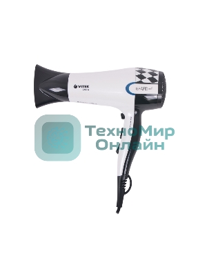 Фен Vitek VT-2299 W белый, 2200 Вт, ионизация