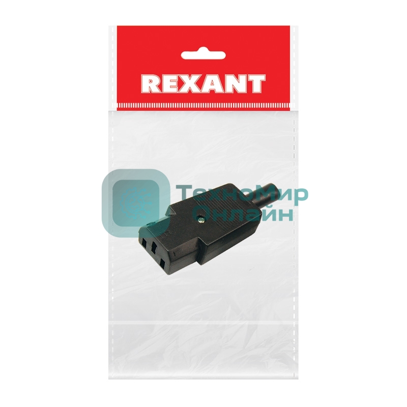 Сетевой штекер на шнур Rexant (1 шт.) (пакет БОПП)