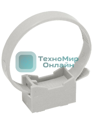 Держатель хомутный для труб со стяжкой d32-63 CFF2 сер. IEK CTA10MP-CFF263-K41-100