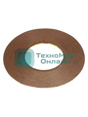 Скотч 3M двухсторонний для монтажа тачскринов, черный, ширина 2мм, длина 55м