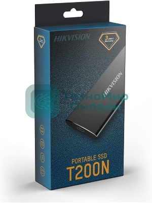 Внешний SSD Hikvision HS-ESSD-T200N, 512G, USB Type-C 3.1, R/W 450 МБ/с / 400 МБ/с, черный