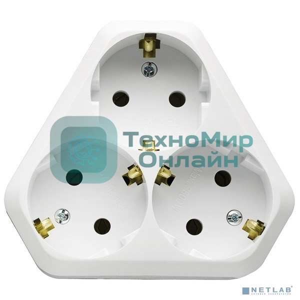 Разветвитель-треугольник Makel 3 гнезда с заземлением