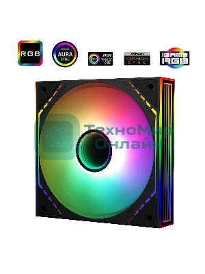 Вентилятор для корпуса Thermalright TL-M12-S (120x124x25мм, 4-pin PWM, ARGB, 47.6CFM, 23.2dBA, 1500RPM, черный)