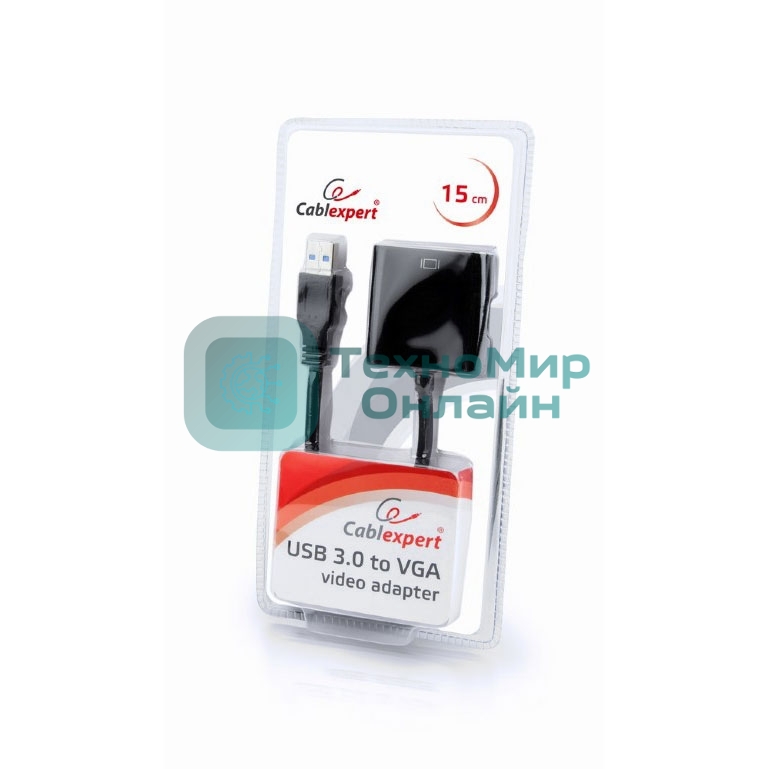 Видеоадаптер (конвертер) USB 3.0 --> VGA Cablexpert AB-U3M-VGAF-01, черный
