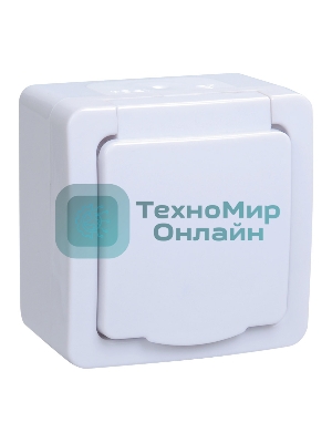 Розетка одноместная IEK ERMP12-K01-16-54-EC РСб20-3-ГПБб роз.1м с з/к о/у IP54 (цвет крышки:белый) ГЕРМЕС PLUS