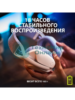 Гарнитура Logitech G435 белый, беспроводная, Bluetooth/USB, до 18 ч