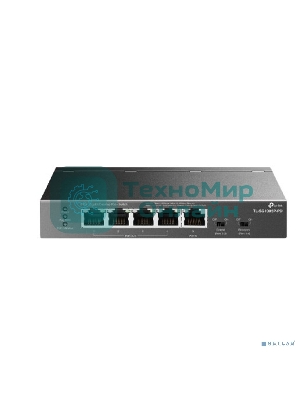 Коммутатор настольный TP-Link TL-SG1005P-PD с 5 гиг. портами (1 порт с входящим PoE++, 4 порта с исходящим PoE+), бюджет PoE: 9, 21, 47 или 66 Вт (зависит от используемого стандарта входящего PoE)