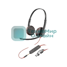 Гарнитура Plantronics Blackwire 3225 чёрный, проводная, USB/3.5 мм