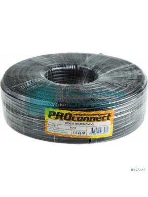 Кабель коаксиальный PROconnect RG-6U, 75 Ом, CCS/Al/Al, 48%, бухта 100 м, черный OUTDOOR