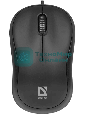 Мышь проводная Defender Patch MS-759 черный, 1000 dpi, USB, кнопки - 3