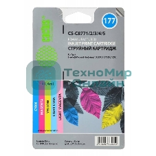 Картридж струйный Cactus CS-C8771/2/3/4/5 №177 многоцветный (11.4 мл.) для HP PS 2113/3313/8253/8200