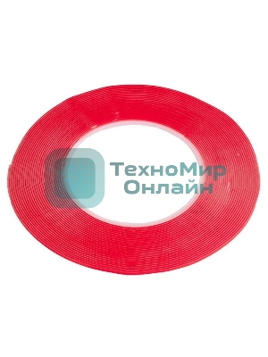 Скотч двусторонний прозрачный 3M 865373 с красной защитной лентой толщина 1мм, ширина 2мм длина 10м