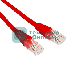 Патч-корд U/UTP Rexant cat.6, RJ45-RJ45, неэкранированный, 26AWG, LSZH, красный, 0.3 м