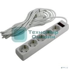 Сетевой фильтр ExeGate EX279180RUS SP-5-7W (5 розеток, 7 м, евровилка, белый)