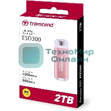Внешний SSD Transcend USB-C 2TB TS2TESD300P ESD300 розовый