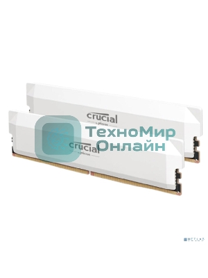 Оперативная память Crucial Pro Gaming by Micron, DDR5, 64GB (2x32GB), 6400 MHz, CL40, с радиатором, белый