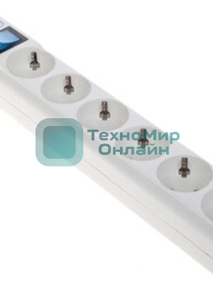 Сетевой фильтр Powercube SPL(5+1)-16B-P-3М-WHITE 3 м, 6 розеток, белый, коробка