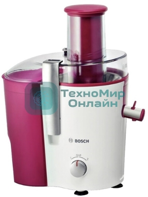 Соковыжималка Bosch MES25C0 белый/бордовый, центробежная, 700 Вт, 1250 мл, механическое