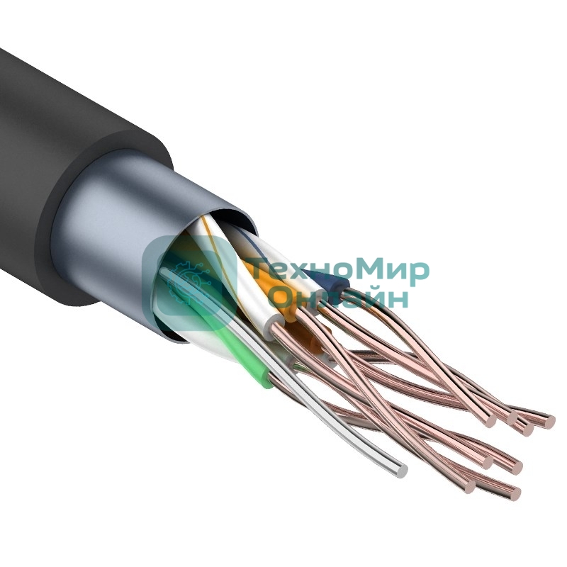 Кабель витая пара Rexant FTP 4PR 24AWG, cat.5e наружный (OUTDOOR) (бухта 305 м)