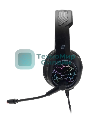 Гарнитура Oklick HS-L930G чёрный/синий, проводная, USB, подсветка