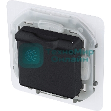 Розетка 2К+З IP44 с крышкой и шторками немецкий стандарт 16А 250 В антрацит