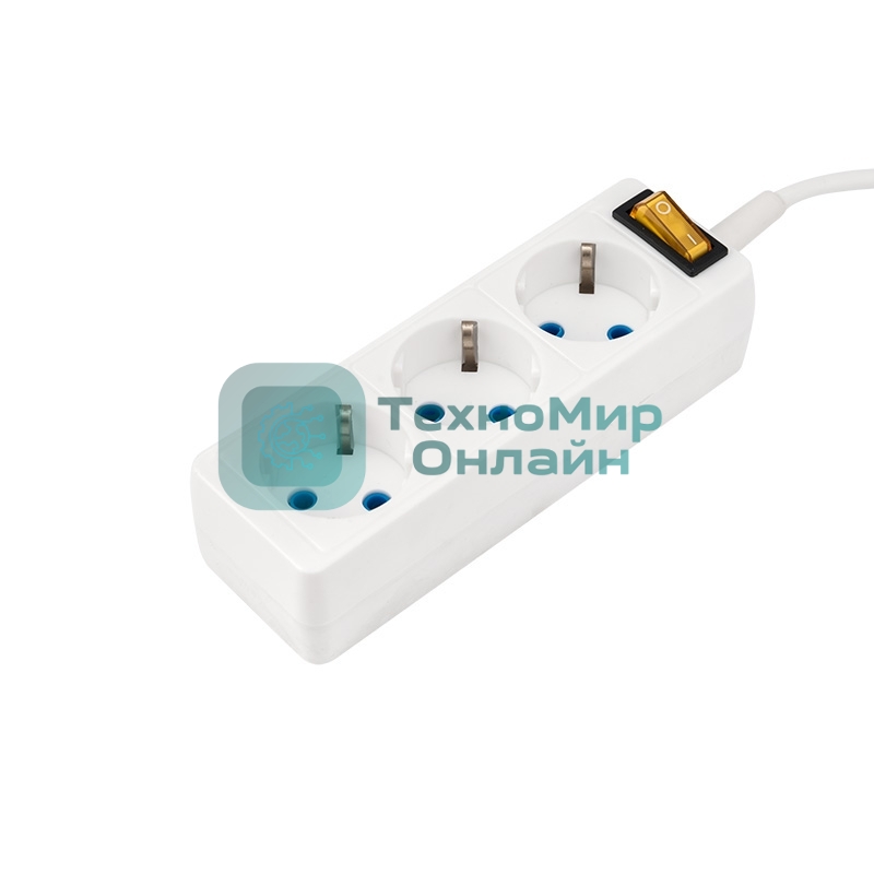 Удлинитель PROconnect 3 гнезда, 10 м, 3х0.75 мм², с/з, с кнопкой, белый