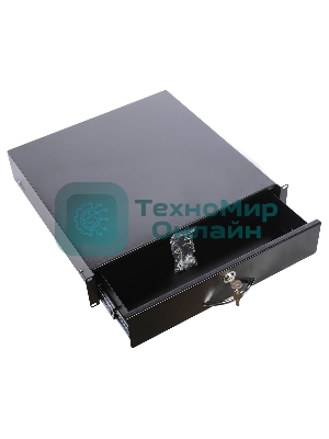 Полка (ящик) для документации 2U (ТСВ-Д-2U.450-9005) черный