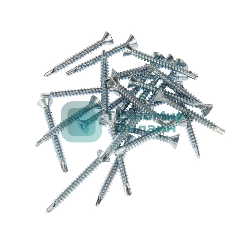 Саморез оконный Kranz сверло, 3.9х35, белый цинк, упаковка поставщика (8 000 шт.)