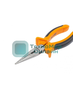 Длинногубцы Sparta Comfort, 160 мм, прямые шлифованные, двухкомпонентные рукоятки